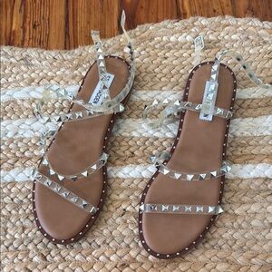 Steve Madden Silver Sandals with Studded Straps